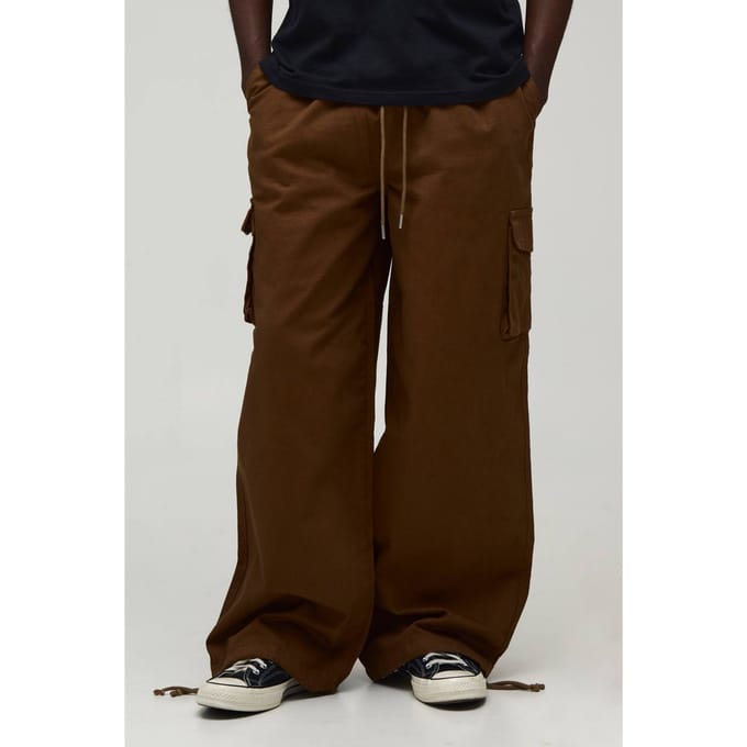 Parachute Fit Elasticated Cargo Trousers | Tobacco | Size Small