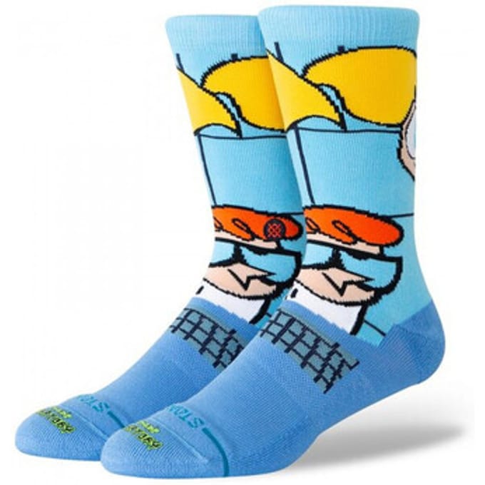 Stance unisex casual sokken dexters crew blauw (Cartoon Network)