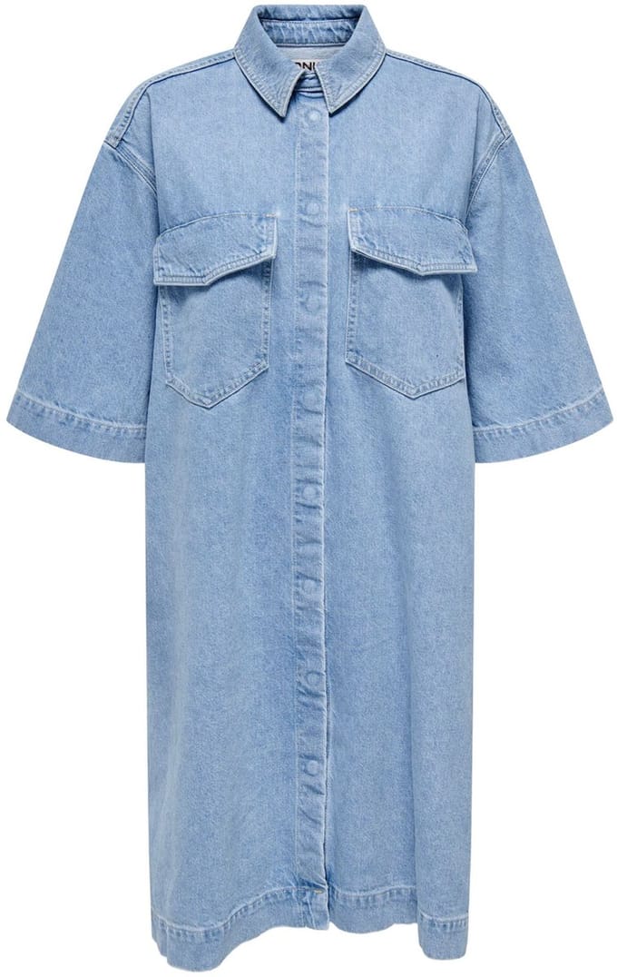 ONLY - ONLSOPHIE S/S OVERSIZE DRESS DNM SIK - Dames - Mini jurken