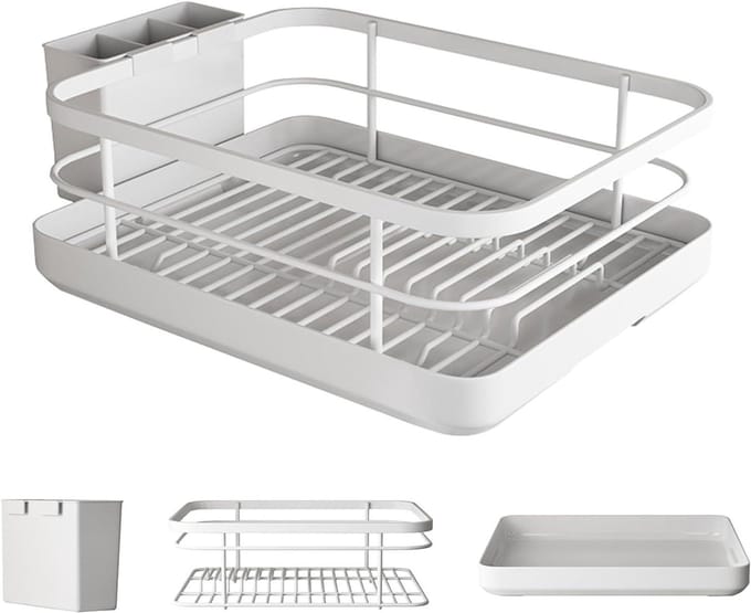 Afdruiprek Keuken - Bordenhouder - Servies Drogen - Ruimtebesparend Ontwerp - 30x16x16 cm - Wit