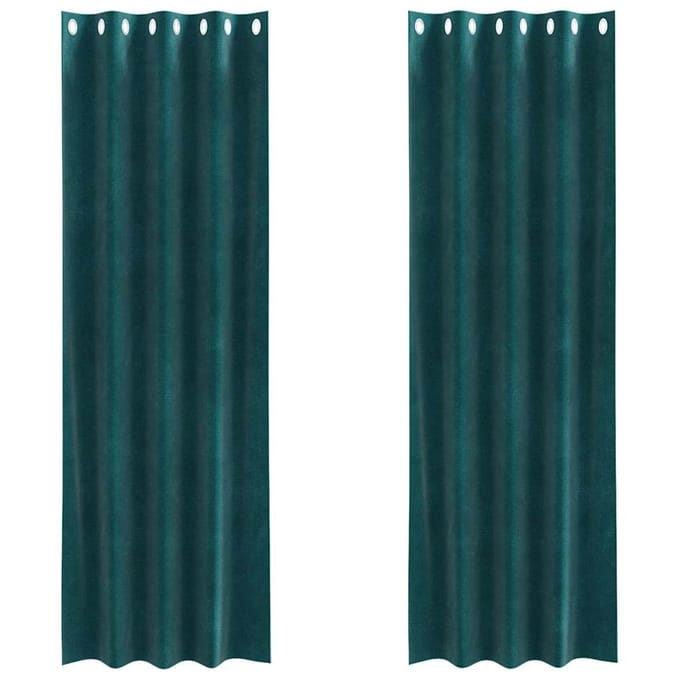 vidaXL - Gordijnen - 2 - st - Donkergroen - 140 - x - 225 - cm - fluweel