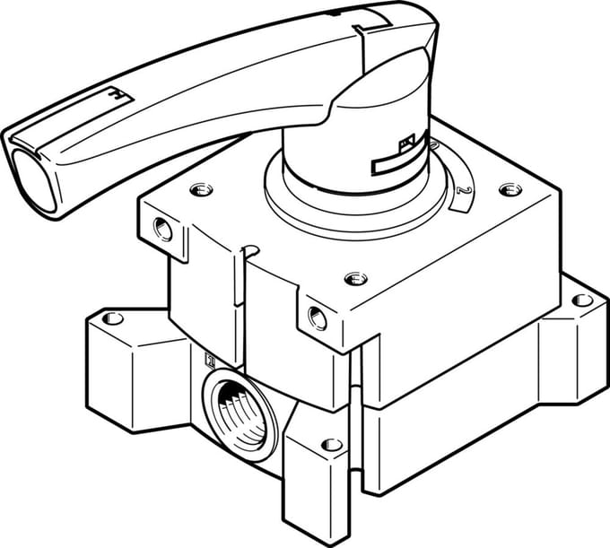 Festo 4/3 Geperste Handbedieningsklep M5 170L/Min - 3410683