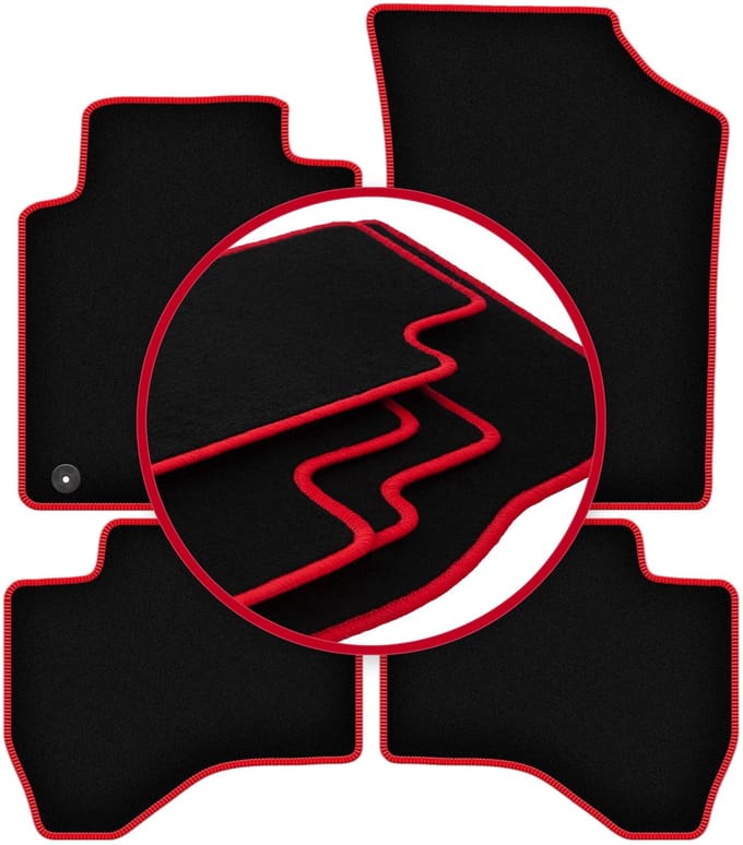 CARLUX-RED automatten voor: Citroen C1 I hatchback (2005-2014)