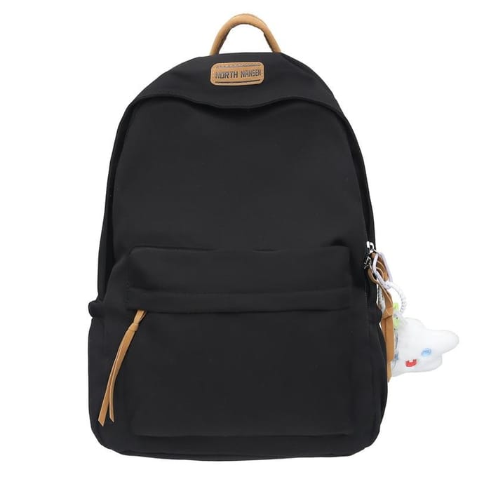 Schooltas voor Meisjes, Ins Bos-stijl Veelzijdige Rugzak, Eenvoudige Japanse Stijl Rugzak With pendant wit
