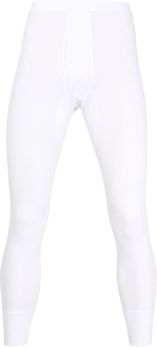 Gotzburg heren lange onderbroek (1-pack) - longjohn Doppelripp met gulp - wit