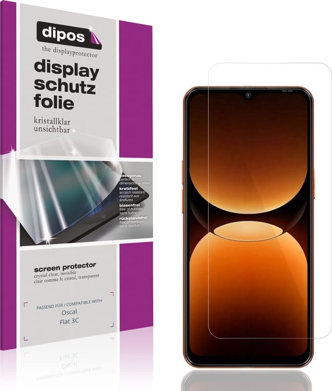 dipos – 4x Beschermfolie geschikt voor Oscal Flat 3C | Krasbestendige & heldere Screenprotector Ultra-Thin