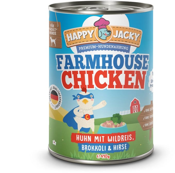 HAPPY JACKY Mono 6x410gD - Kip met wilde rijst, broccoli & gierst