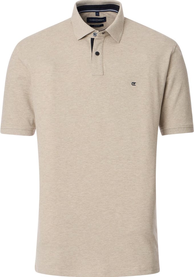 Casa Moda Poloshirt Beige - Maat L - Heren