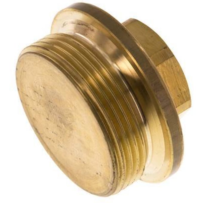 Plug G1 1/2'' Messing met kraag en buitenzeskant 16 bar (224.8psi)
