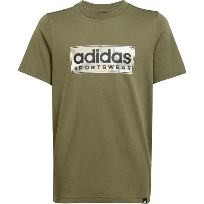 Adidas Camo Linear Graphic T-shirt Met Korte Mouwen Groen 7-8 Years Jongen
