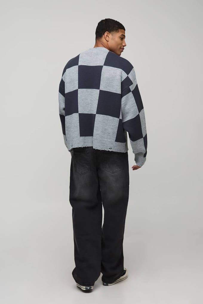 Relaxte stug gewassen jeans | Charcoal | Size 28R