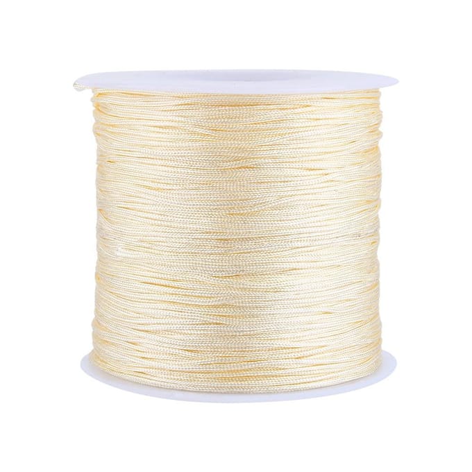 100M x 0.8mm Nylon Chinees Knoopkoord Rattail Macrame Shamballa Draad String Beige beige