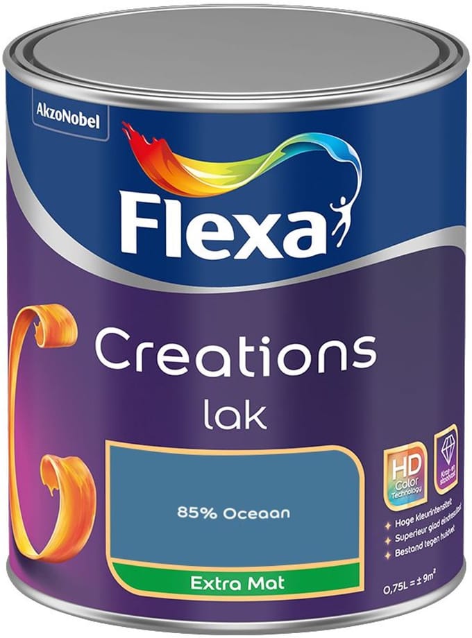 Flexa - Creations Lak Extra Mat - 85% Oceaan - Mengverf - 750 Ml