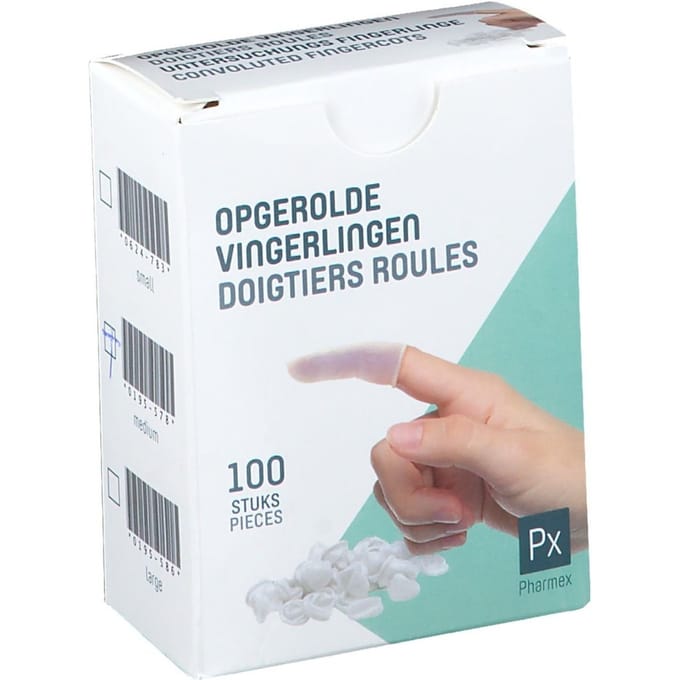 Pharmex Vingerling Opgerold Medium | Poedervrij 100 Vingerhoed
