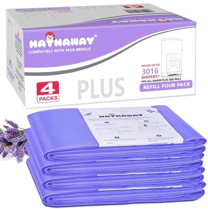 Refill 4 Pack voor Dekor Plus Luieremmers – Poedergeur, Voor 2320 Luiers
