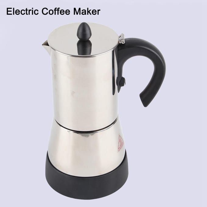 300ml Elektrische Roestvrijstalen Espresso Koffie Mokka Pot Elektrisch Koffiezetapparaat zwart
