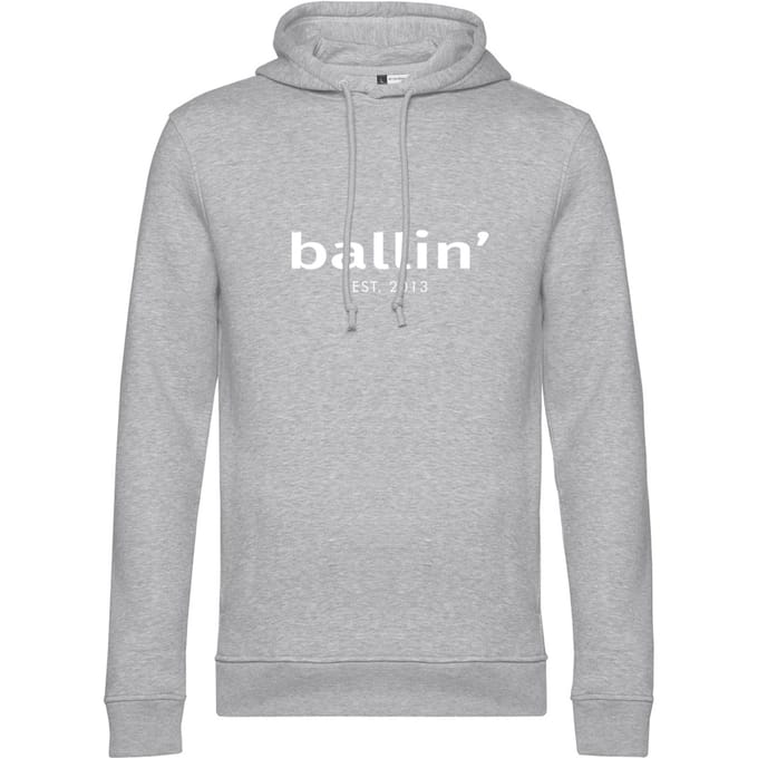 Heren Hoodies met Ballin Est. 2013 Basic Hoodie Print - Grijs - Maat M