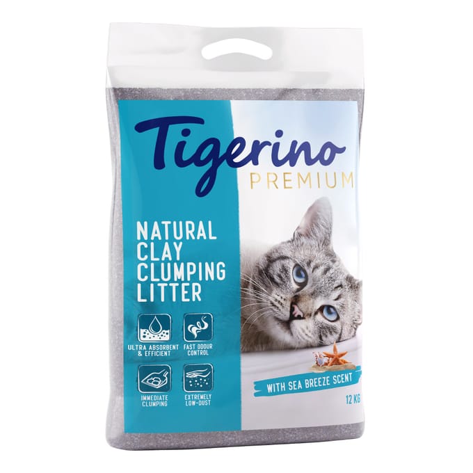 2x12kg Tigerino Premium Kattenbakvulling Zeebries Kat