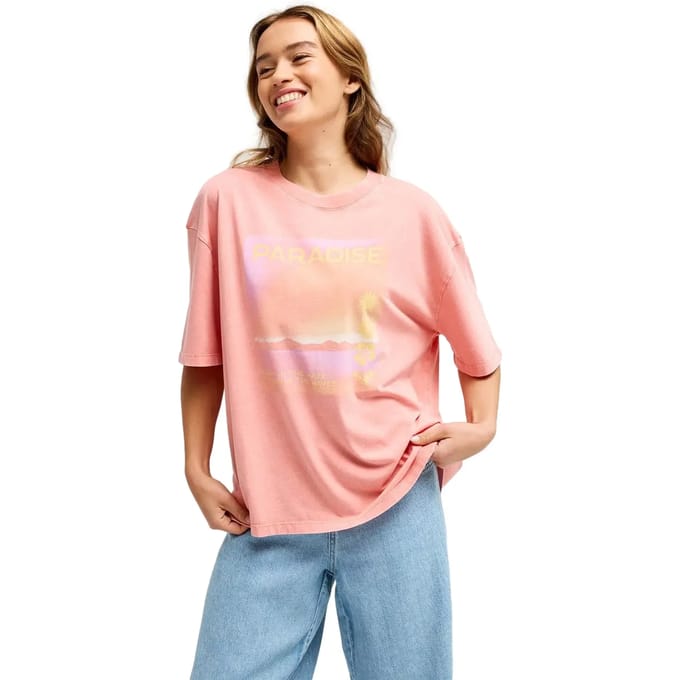 Roxy Talloversize Washed T-Shirt roze