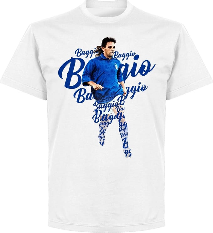 Roberto Baggio Script T-Shirt - Wit - XS