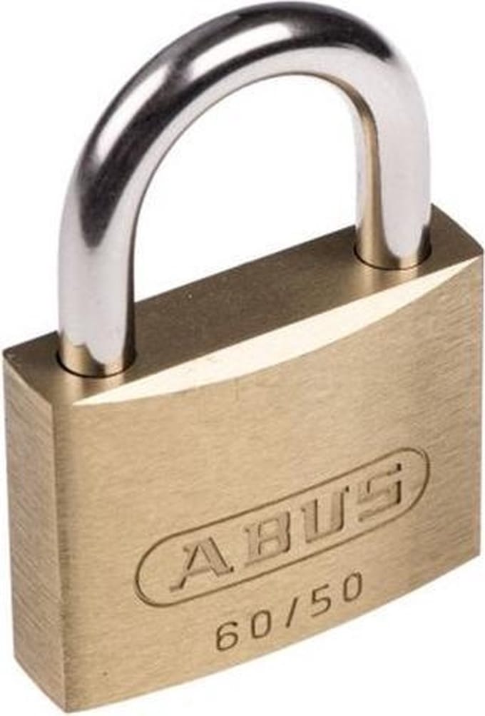 ABUS hangslot 60/50 | messing | gehard stalen beugel | beugel Ø 7,1 mm | met 2 sleutels