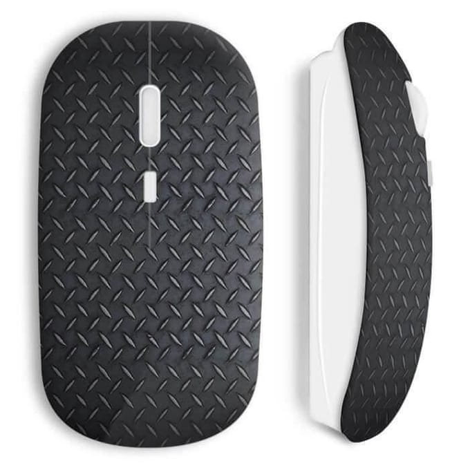 Souris sans fil - Plaque d'acier - Noir - Compatible Mac et PC - USB - WiFi