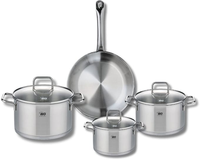 Set van 1 Koekenpan 24 cm en 3 kookpotten 14, 16 en 20 cm Elo Profi Citrin