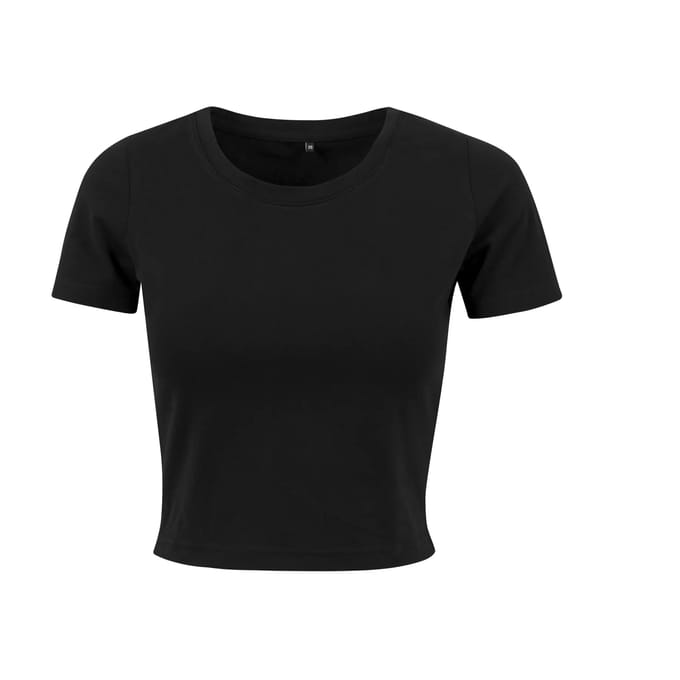 Build Your Brand - Cropped Dames T-Shirt - Black maat S