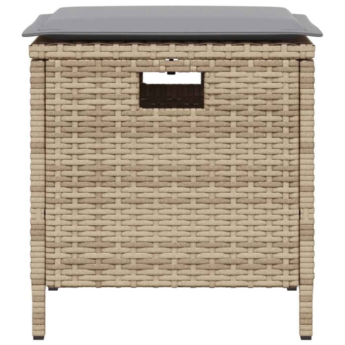vidaXL - 5-delige - Tuinset - met - kussens - poly - rattan - beige