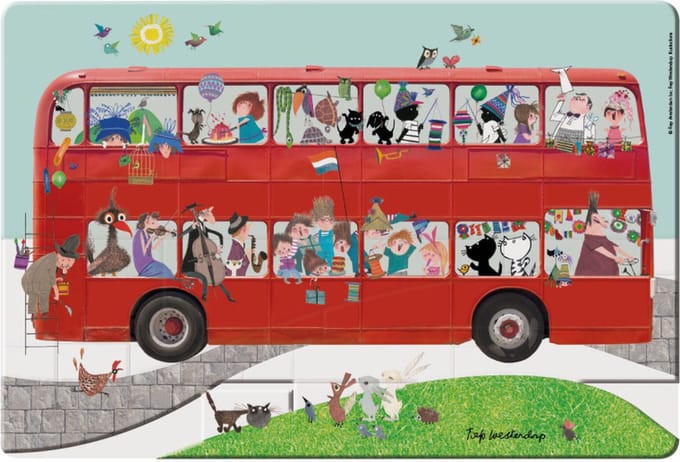 4 stuks - Placemat: Bus, Fiep Westendorp
