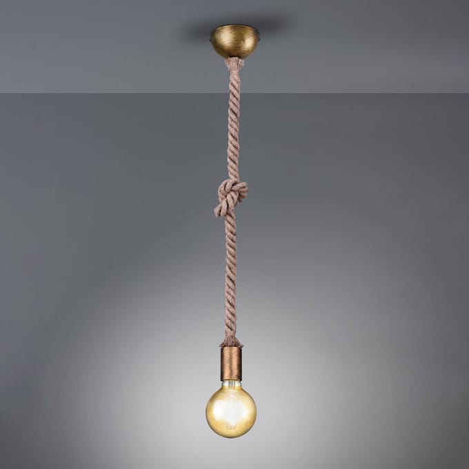 Trio Lighting Hanglamp Rope met decoratieve kabel, 1-lamp