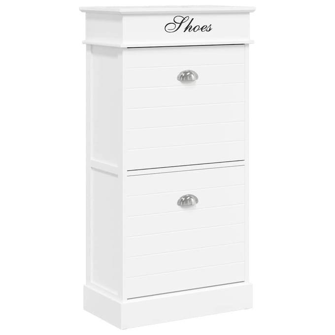 vidaXL - Schoenenkast - 50x28x98 - cm - paulowniahout - wit