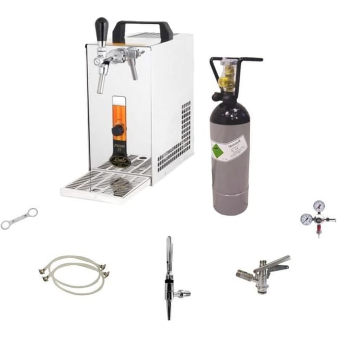 Complete set, Guinness biertap, PYGMY 25, 1-kraans droogkoeler, 35 liter/u, Beertender, Thuistap, Bierkoeler, Green Line