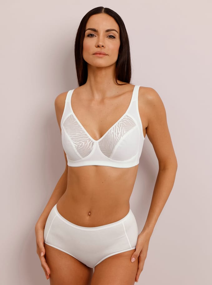 Naturana - Soft bh jaquard print - Ecru - 86046 - 100B
