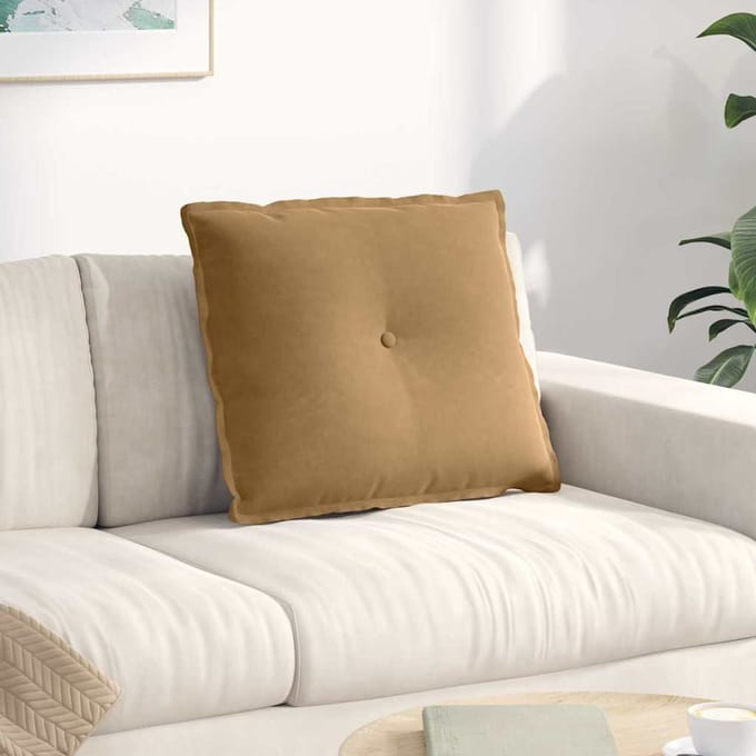 vidaXL - Rugkussen - Bruin - 60 - x - 50 - x - 19 - cm - Corduroy - stof