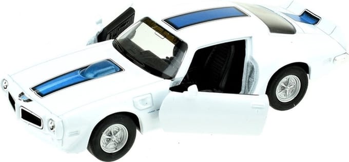 Modelauto Pontiac Firebird Trans Am 1972 wit/blauw 1:34