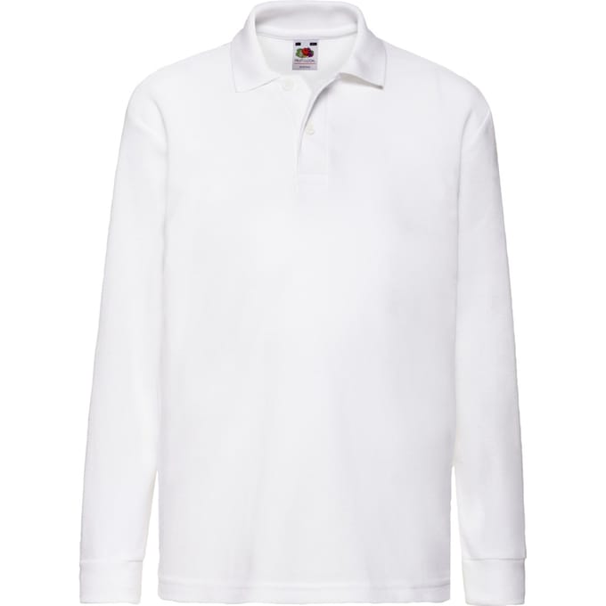 Fruit of the Loom Polycotton Piqué Poloshirt voor kinderen/Kinderen (Wit)