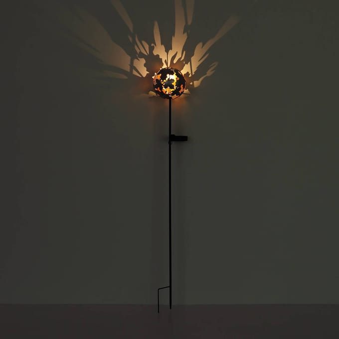 Globo LED grondspies lamp 36747, bol, roestbruin, metaal