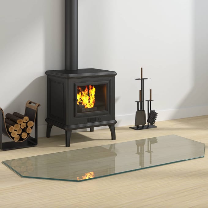 vidaXL Vuurplaats Glazen Plaat Transparant 120 x 50 cm Glas