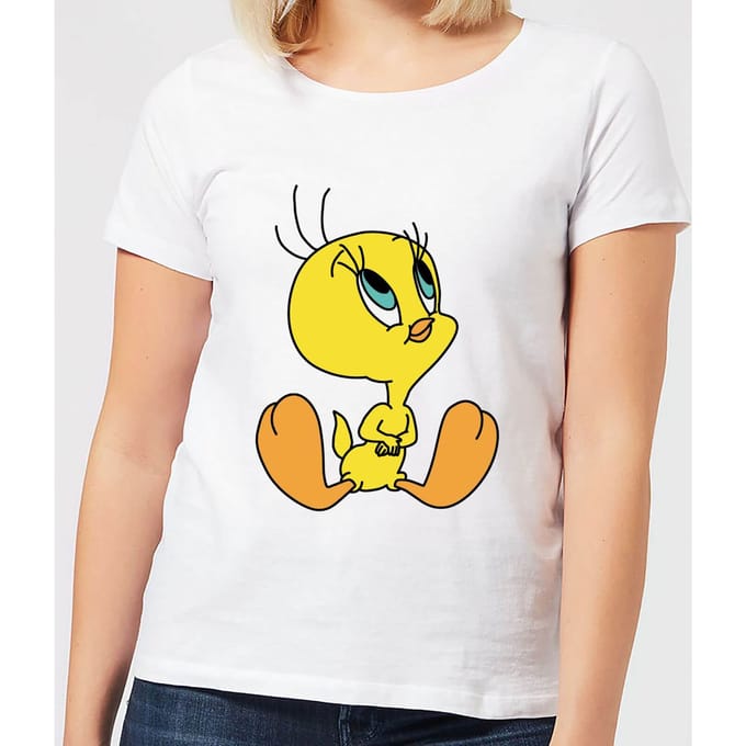 Looney Tunes Tweety Sitting Dames T-shirt - Wit - S