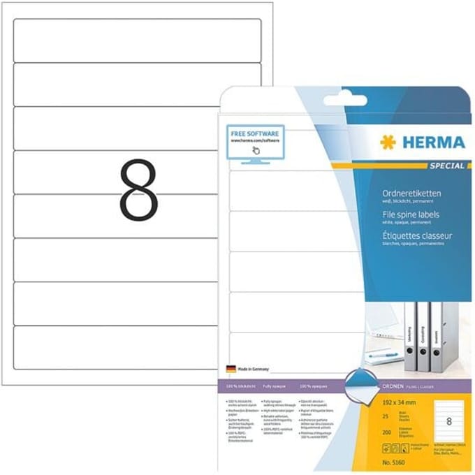 Herma File labels white 192x34 SuperPrint 200 pcs.