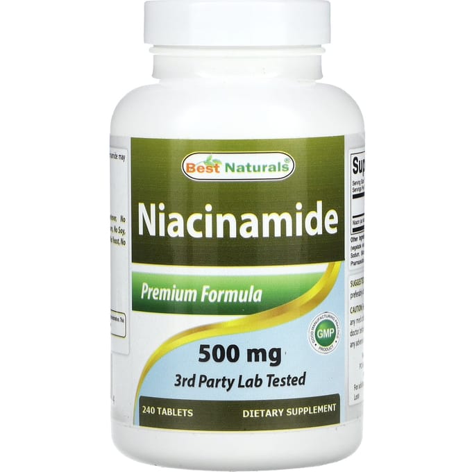 Best Naturals, Niacinamide, 500 mg, 240 tabletten