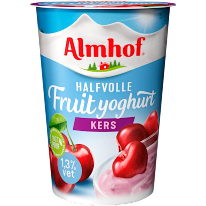 Halfvolle fruityoghurt kers