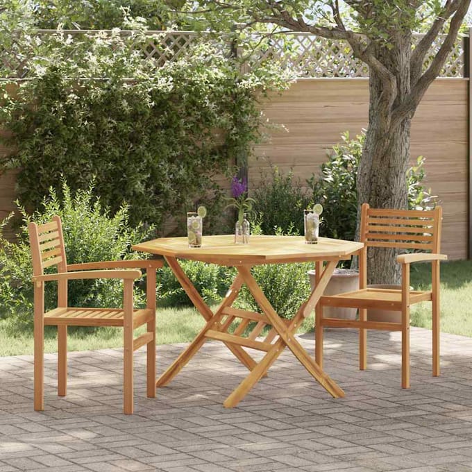 vidaXL Stoel 2 pcs Bruin 56 x 55 x 90.5 cm Massief Teakhout