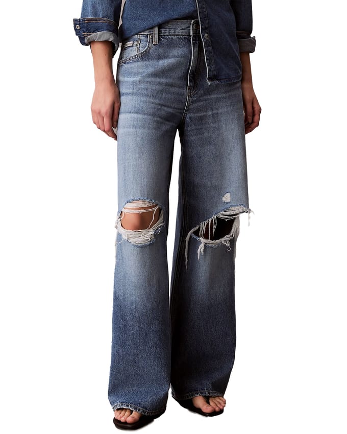 Low Rise Baggy Slash Jeans
