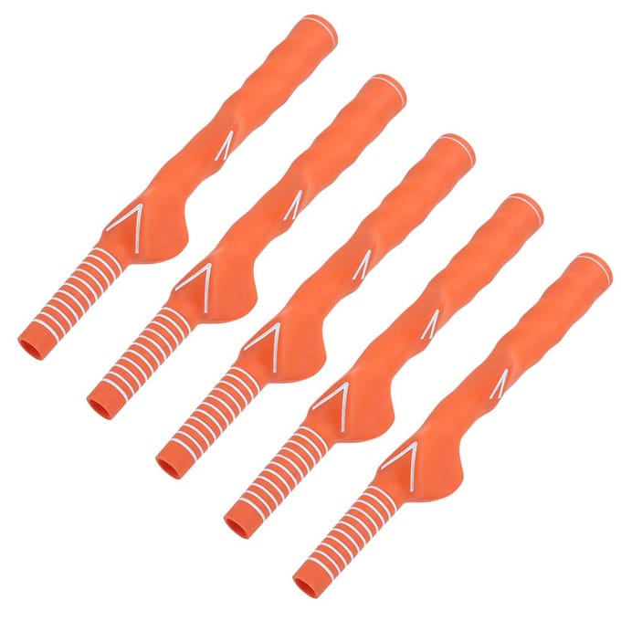 5 STuks Golf Swing Club Handgreep Rubber Beginner Oefen Training Correctie Accessoire Gat Diameter 12,5 mm Oranje brown