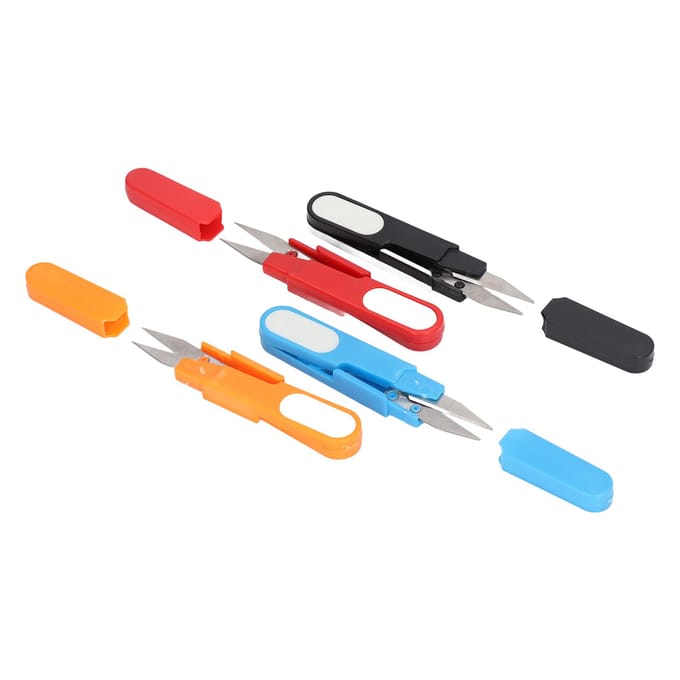 4 STUKS Draadknippers U-vorm DIY Handwerk Mini Kleine Knippers Roestvrij Staal Draagbare Naaiknippers met red