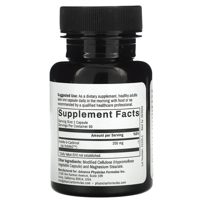 Indool-3-carbinol, 200 mg, 60 capsules