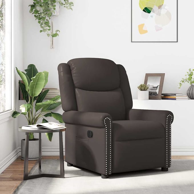 vidaXL - Fauteuil - verstelbaar - kunstleer - glanzend - bruin