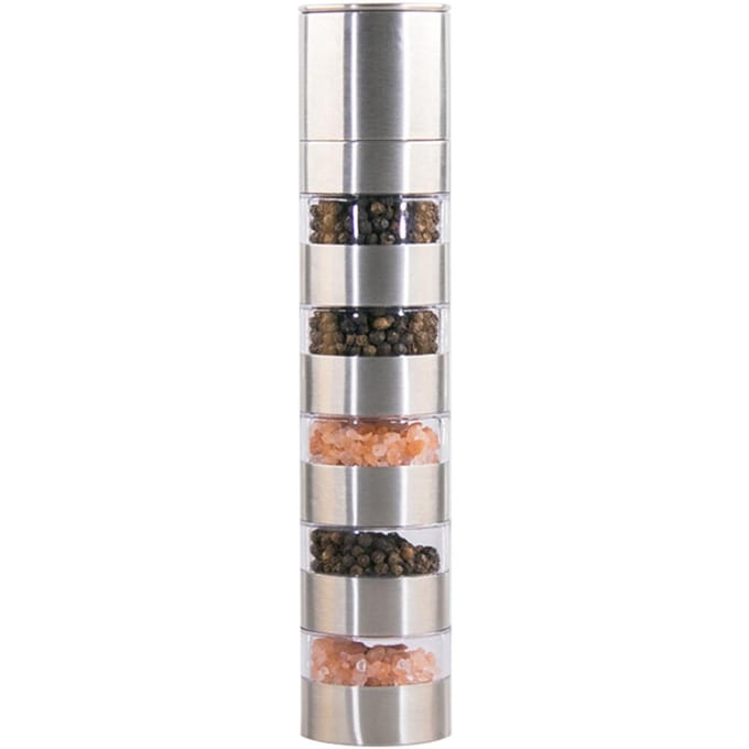 Moulin à poivre manuel en acier inoxydable, multifonctionnel, compact et réglable, pour la cuisine white